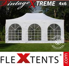 Evenemangstält FleXtents Xtreme Vintage Style 4x6m Vit, inkl. 8 sidor